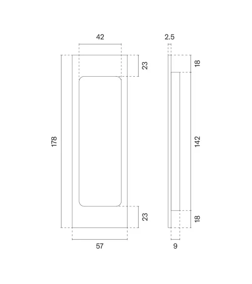 Maniglia per porta scorrevole nera / pelle APRILE HD 240 maniglia design