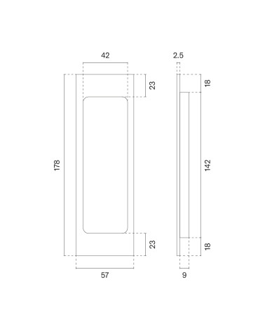 Maniglia per porta scorrevole APRILE HD 240 con dimensioni