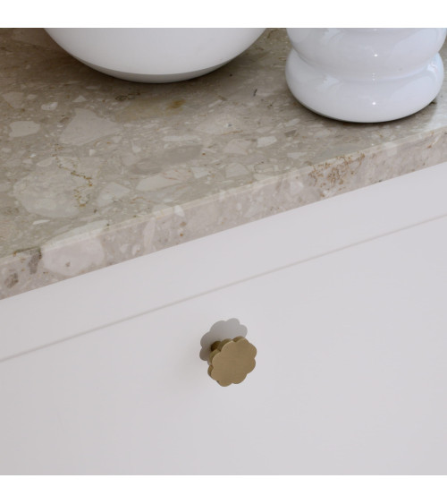 Pomolo per mobile in ottone Fleur 08 maniglia design