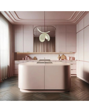 Maniglia per mobile in oro opaco EDIT EDGE design installata in una cucina