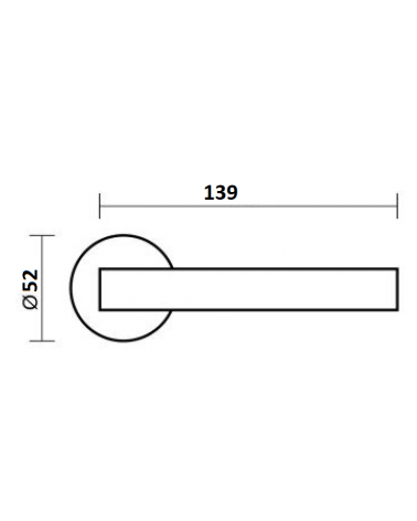 Maniglia per porta in zamak LIGNE con dimensioni