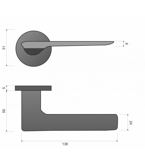 Maniglia per porta in zamak LIGNE ferramenta design