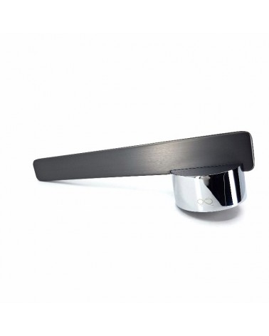 Maniglia per porta in zamak JUMELLE design vista di profilo su sfondo bianco