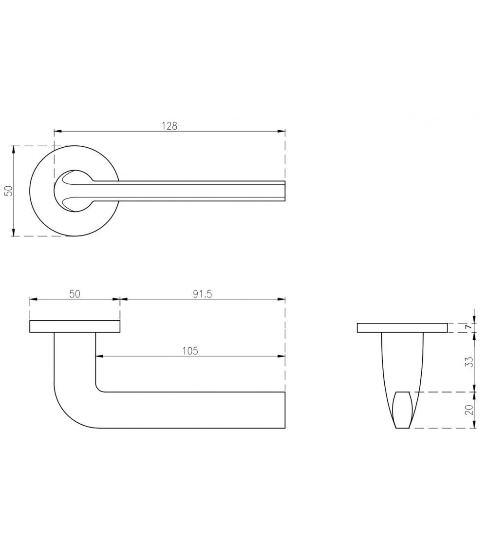 Maniglia per porta cromo satinato OLEANDRO maniglia design