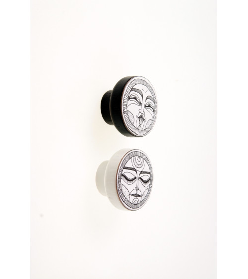 Pomello per mobile FACES Nero & Bianco