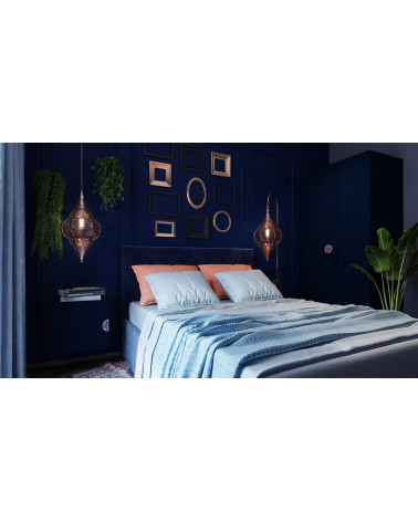 Maniglia per Mobile in rovere smaltata semicircolare blu