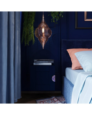 Maniglia per Mobile in rovere smaltata semicircolare blu