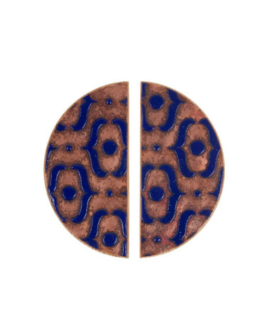 Maniglia per Mobile in rovere smaltata semicircolare blu