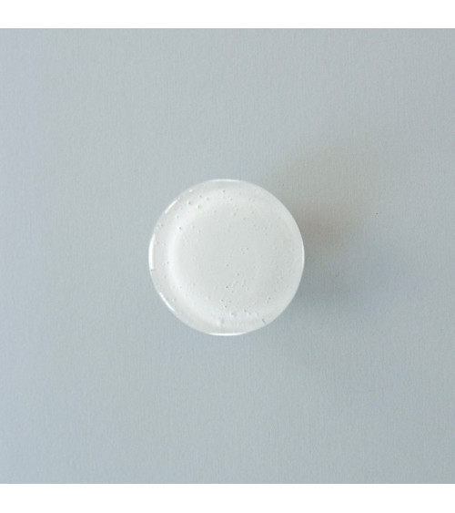 Pomello per mobile in vetro bianco