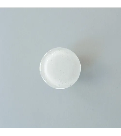 Pomello per mobile in vetro bianco
