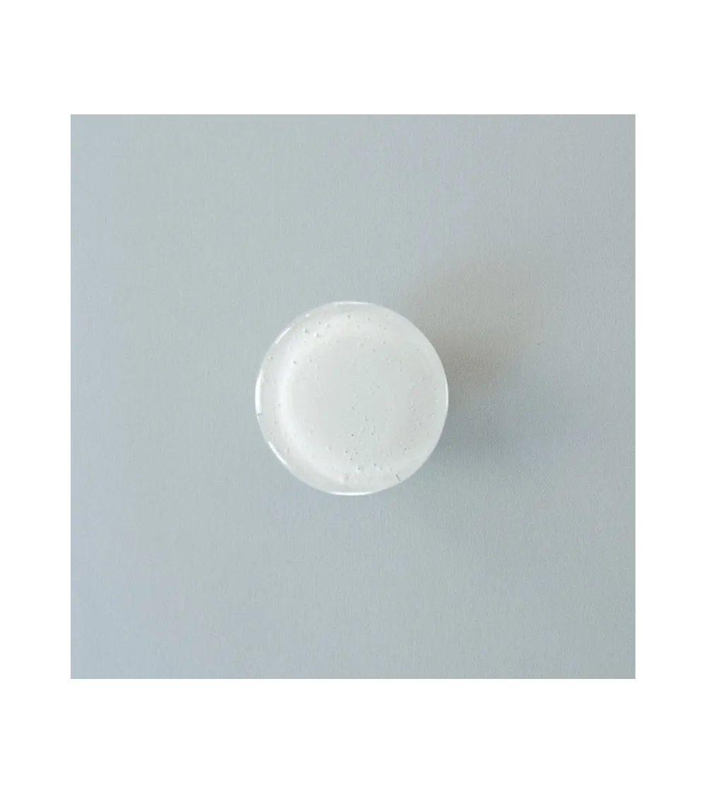 Pomello per mobile in vetro bianco