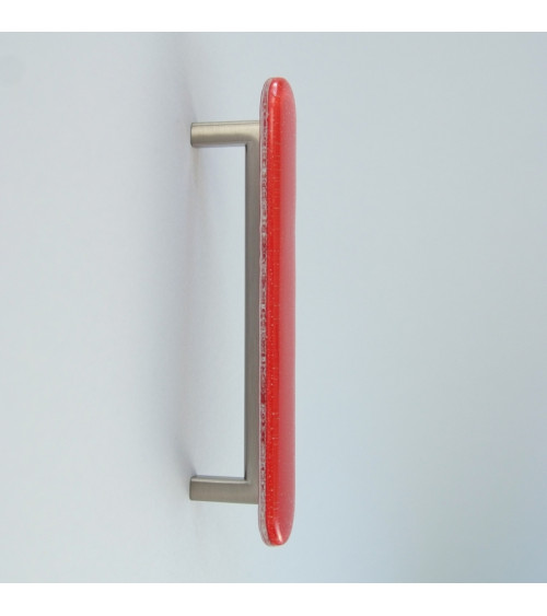 Pomello per mobile in vetro di colore rosso