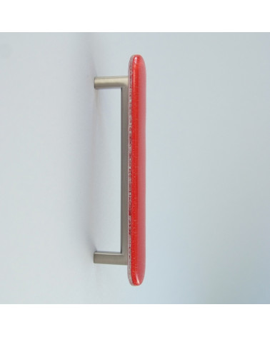 Pomello per mobile in vetro di colore rosso