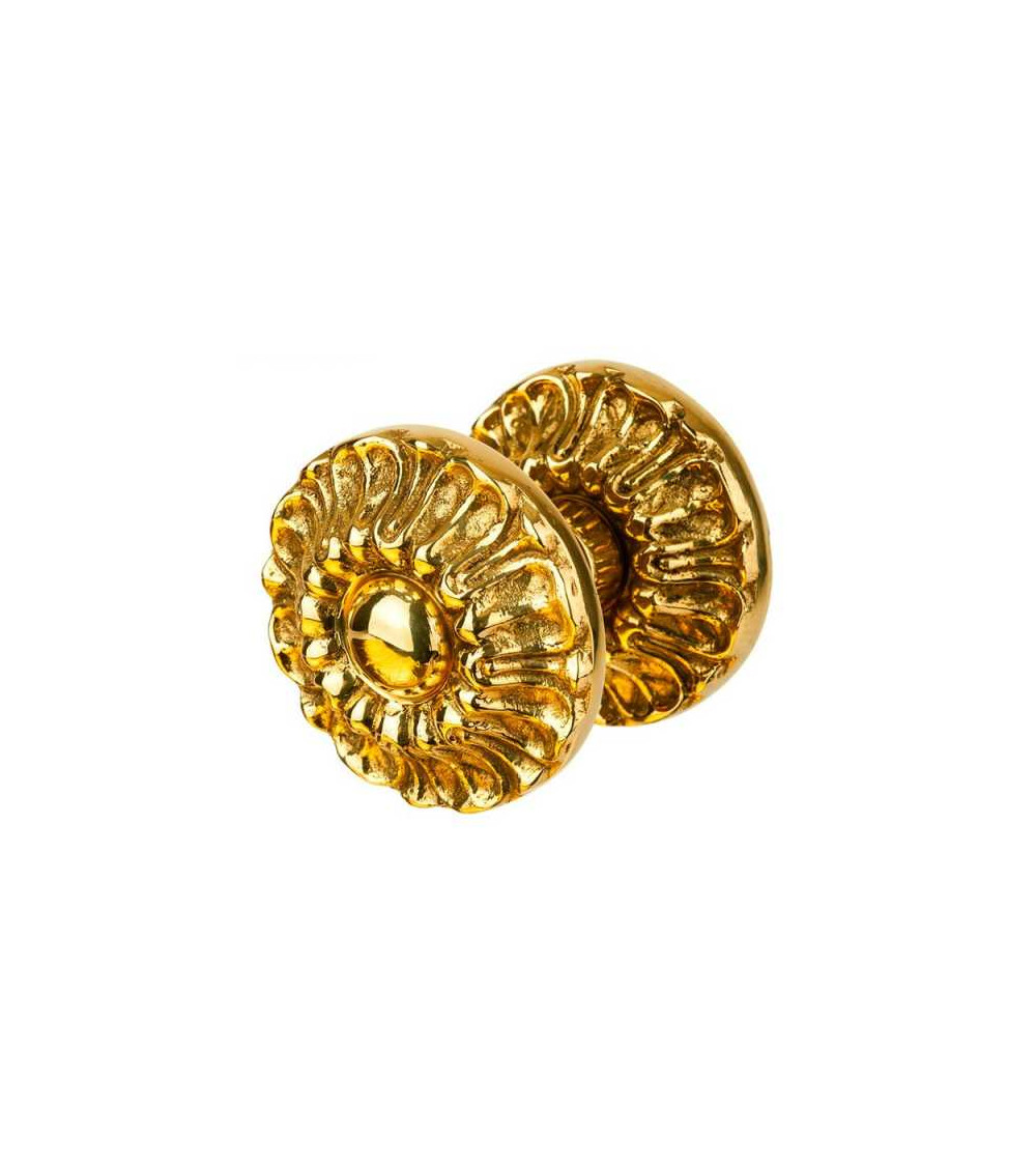 Pomolo di tiraggio con modanature in ottone "Marguerite" B518