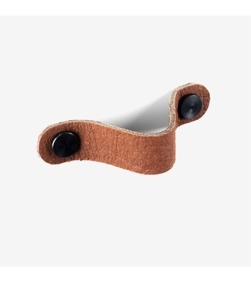Maniglia per mobile in pelle naturale colore Marrone/Nera