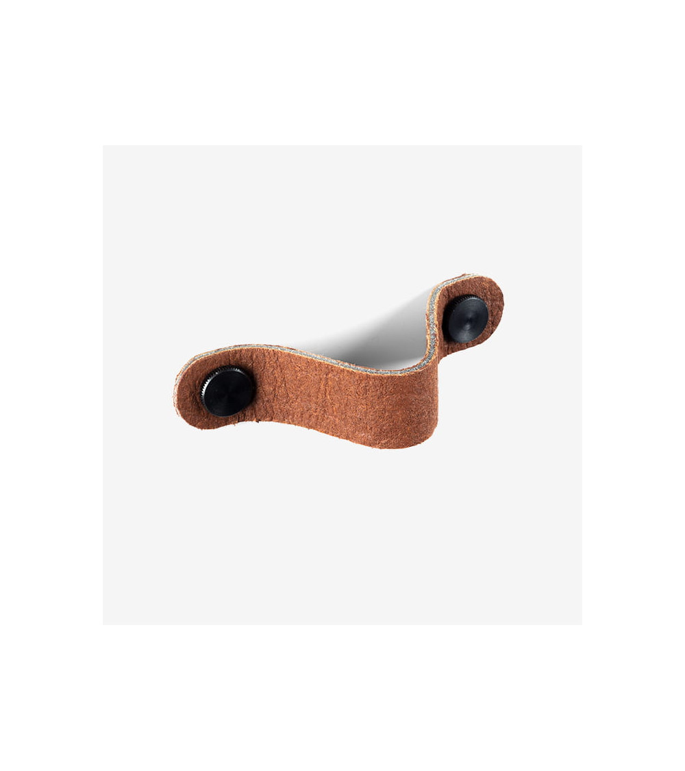 Maniglia per mobile in pelle naturale colore Marrone/Nera