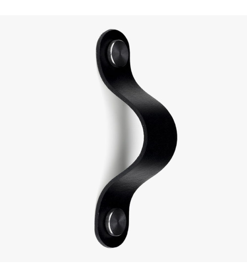 Maniglia per mobile in pelle naturale colore Nera/Nera