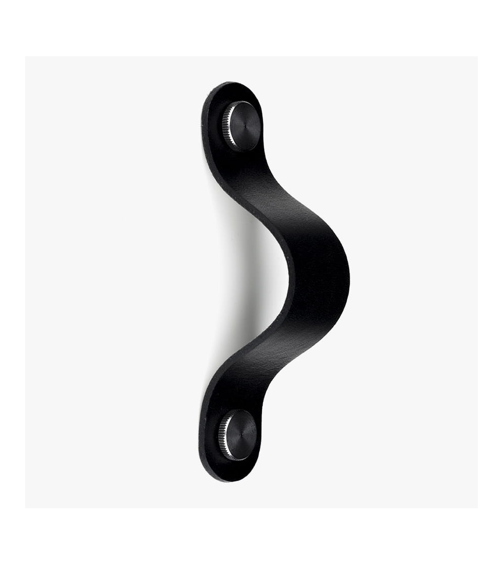 Maniglia per mobile in pelle naturale colore Nera/Nera