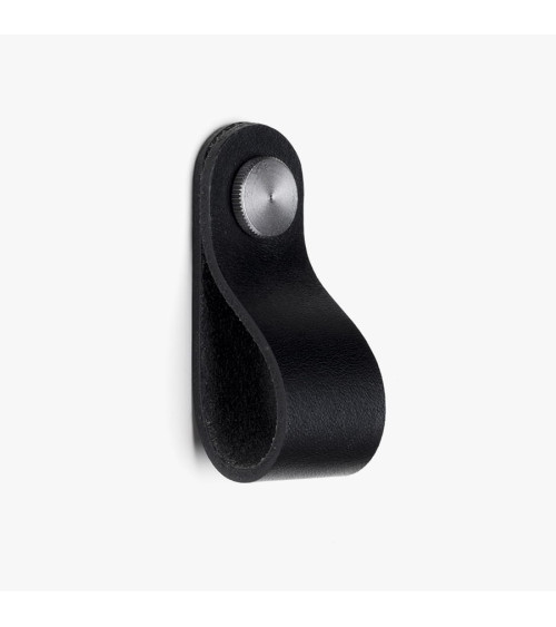 Pomello per mobile in pinatex colore Nero/Cromo