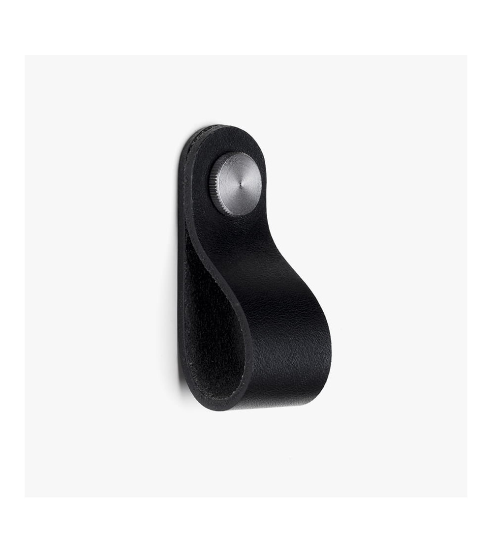 Pomello per mobile in pinatex colore Nero/Cromo