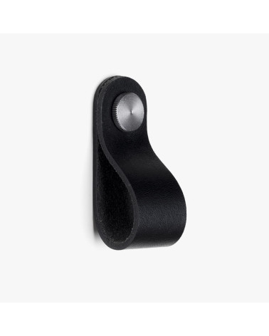 Pomello per mobile in pinatex colore Nero/Cromo