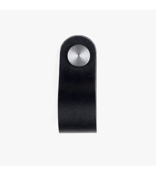 Pomello per mobile in pinatex colore Nero/Cromo