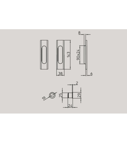 Maniglia per porta scorrevole moderna MANDELLI 1108TC/S maniglia design