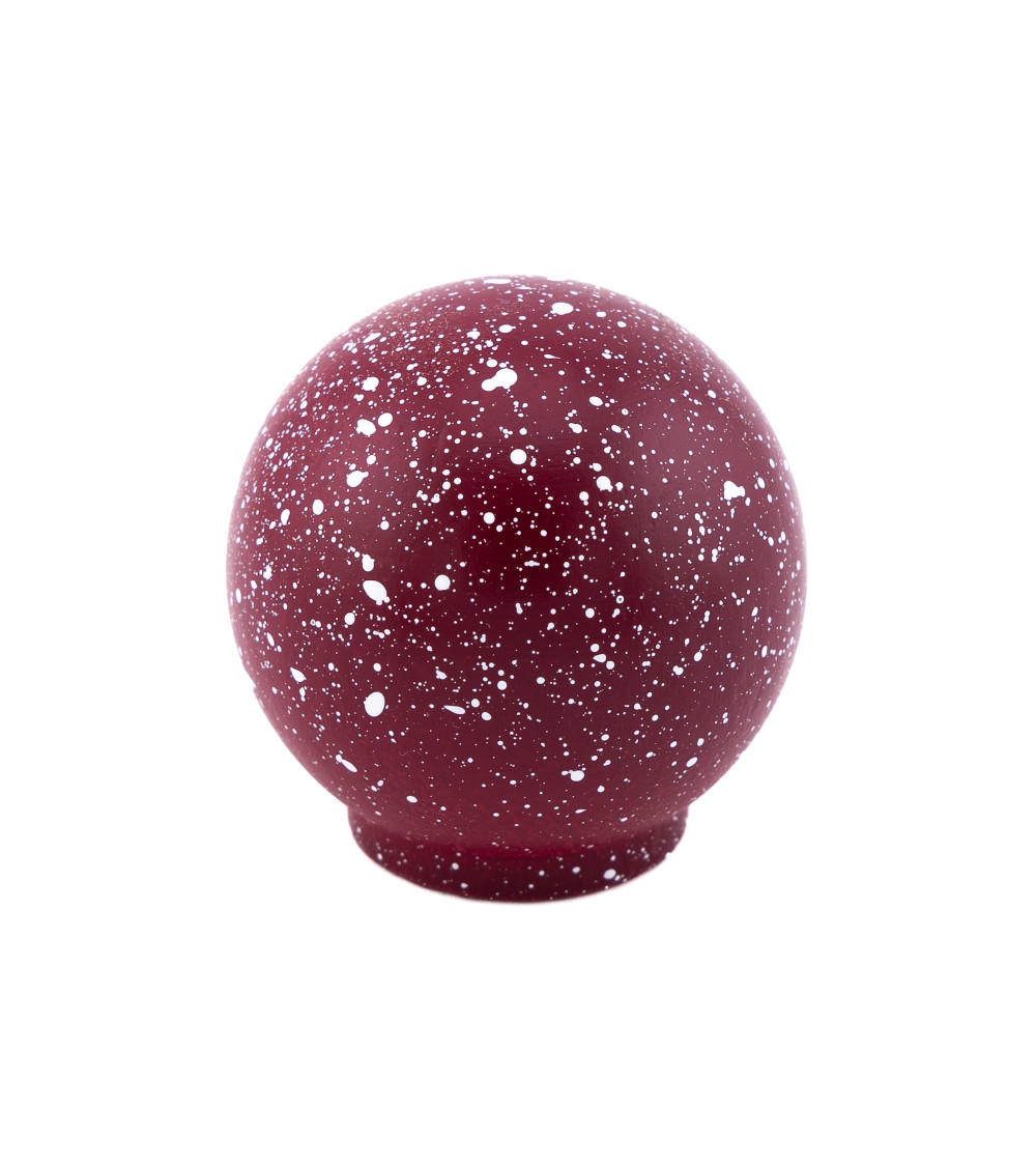 Pomello per mobile in legno di faggio rosso vino/bianco Mélange maniglia design