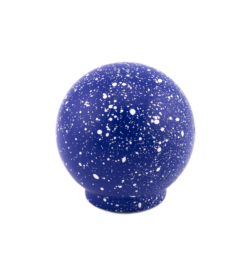 Pomello per mobile in legno di faggio blu scuro/bianco Mélange maniglia design