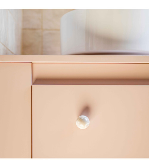 Pomello per mobile in legno di faggio Grigio design