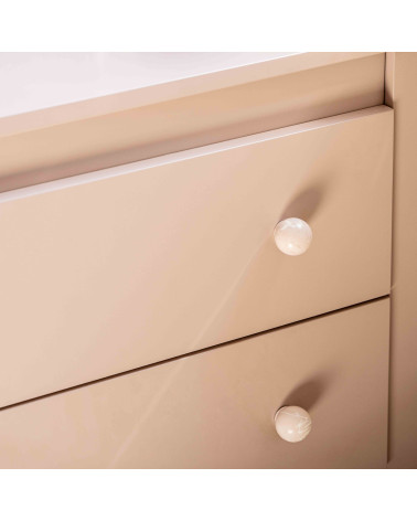 Pomello per mobile in legno di faggio Rosa talpa maniglia design fissato su un mobile rosa