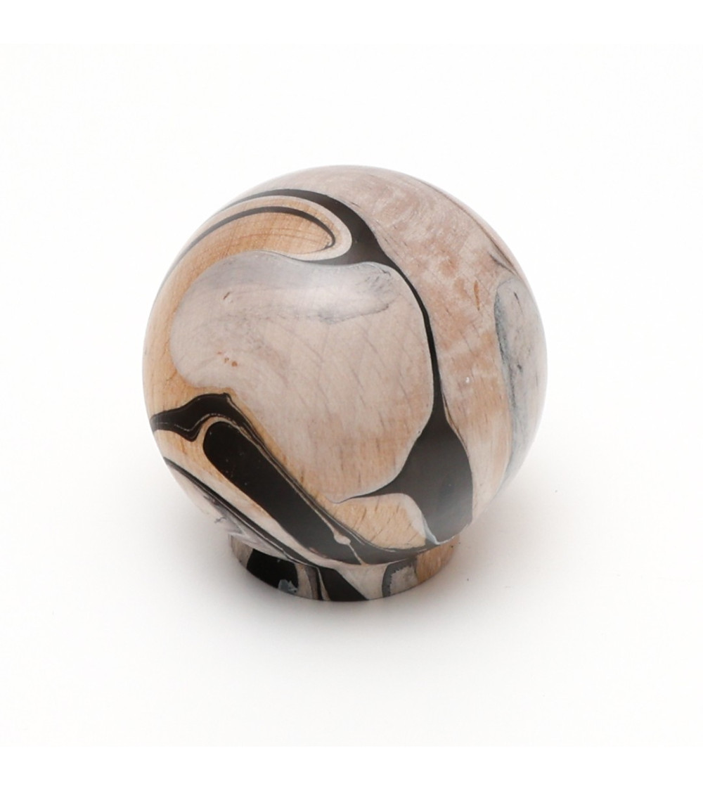 Pomello per mobile in legno di faggio Nero Chino - maniglia design