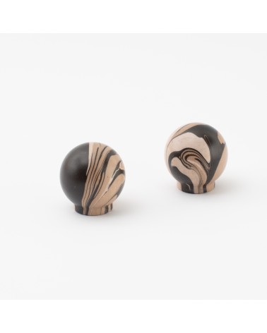 Pomello per mobile in legno di Faggio Nero Chino - maniglia design