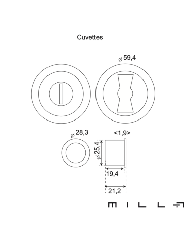 Maniglia per porta scorrevole con dimensioni