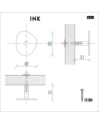 Pomello per mobile INK Bianco