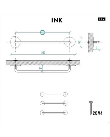 Maniglia per mobile in acciaio INK Nera