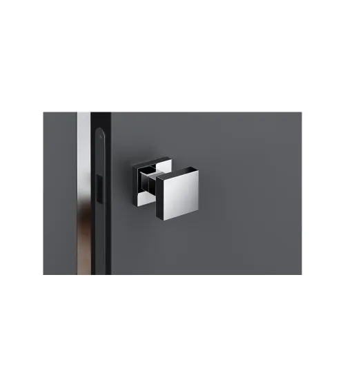 Pomello per porta cromo lucido AEGIS quadrato - maniglia design