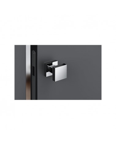 Pomello per porta cromo lucido AEGIS quadrato - maniglia design