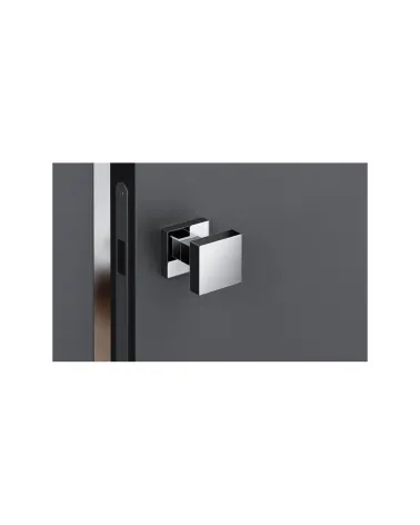 Pomello per porta cromo lucido AEGIS quadrato - maniglia design