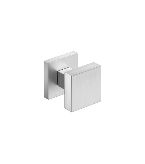 Pomello per porta in cromo spazzolato AEGIS quadrato - maniglia design