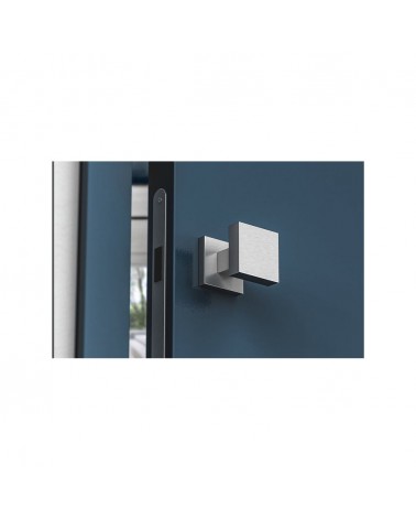 Pomolo per porta cromo spazzolato AEGIS quadrato - maniglia design