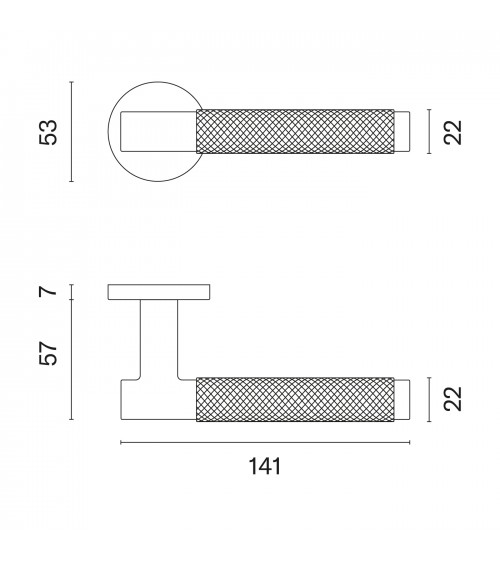Maniglia per porta nichel satinato MOLINIA ferramenta design