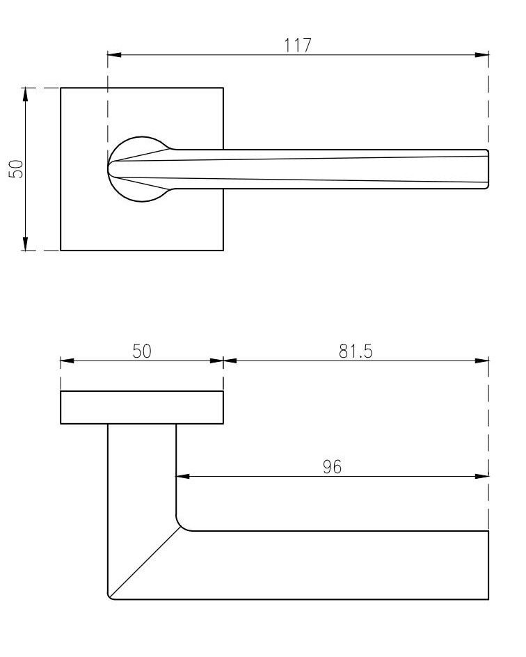 Maniglia per porta PRIMULA con dimensioni