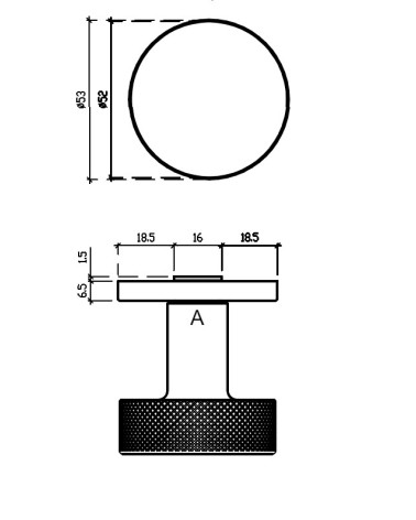 Pomello porta TUJA con dimensioni