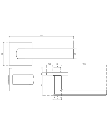 Set Maniglia per Porta e Serratura WC Bianca HOSTA - Raffinatezza assoluta