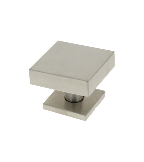 Pomello Porta Quadrato 70x70mm Centro in Inox con Rosetta 52mm