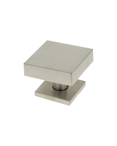 Pomello Porta Quadrato 70x70mm Centro in Inox con Rosetta 52mm