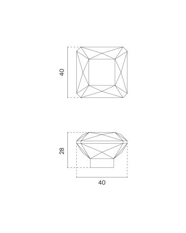 Pomello per mobile 1065-S con dimensioni
