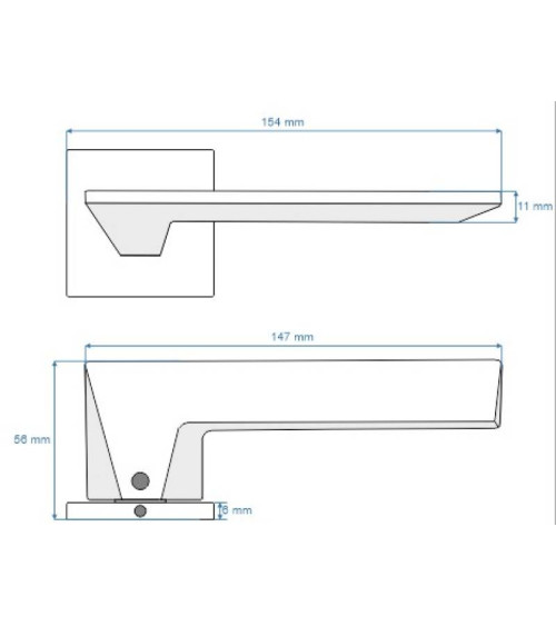 Maniglia da porta cromo satinato VS VIP quadrata - maniglia design
