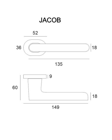 Maniglia per porta moderna JACOB con dimensioni